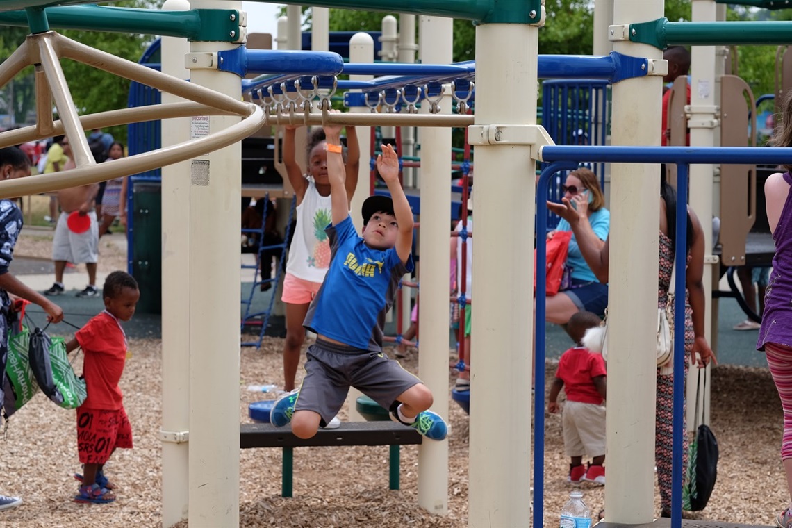 children playing at upjohn park
