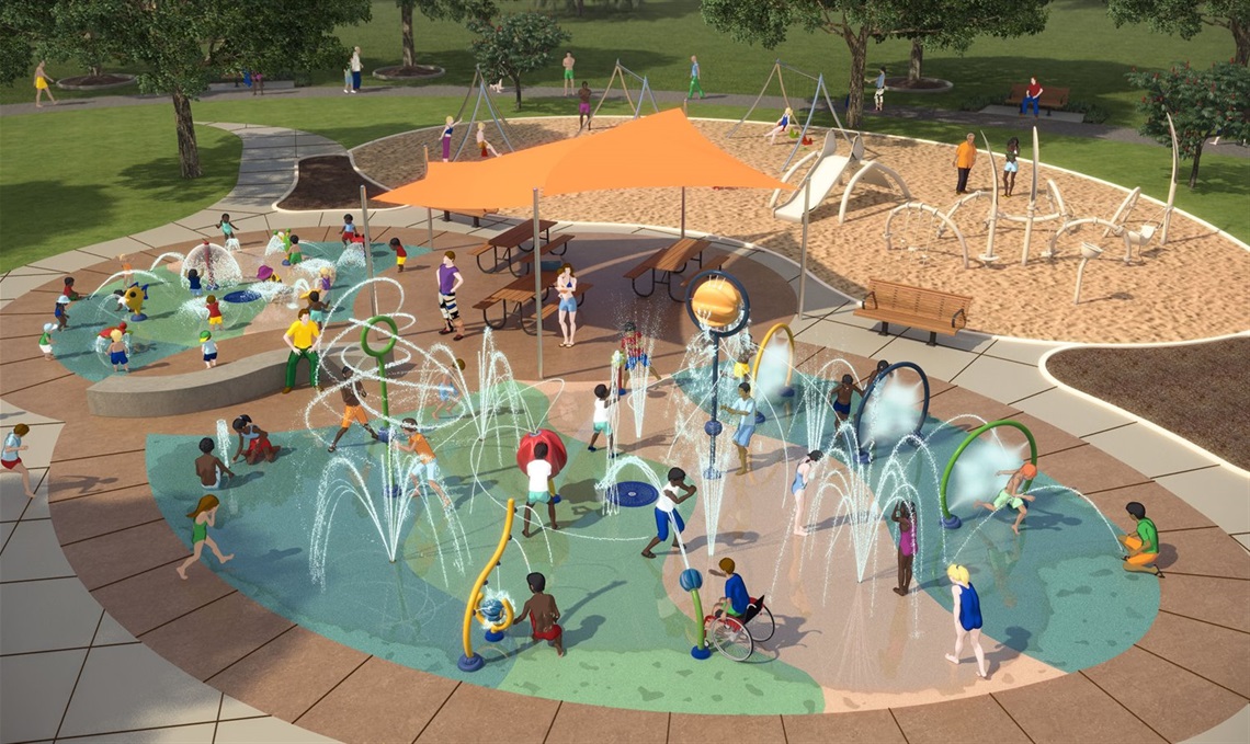 LaCrone Park Splash Pad project rendering