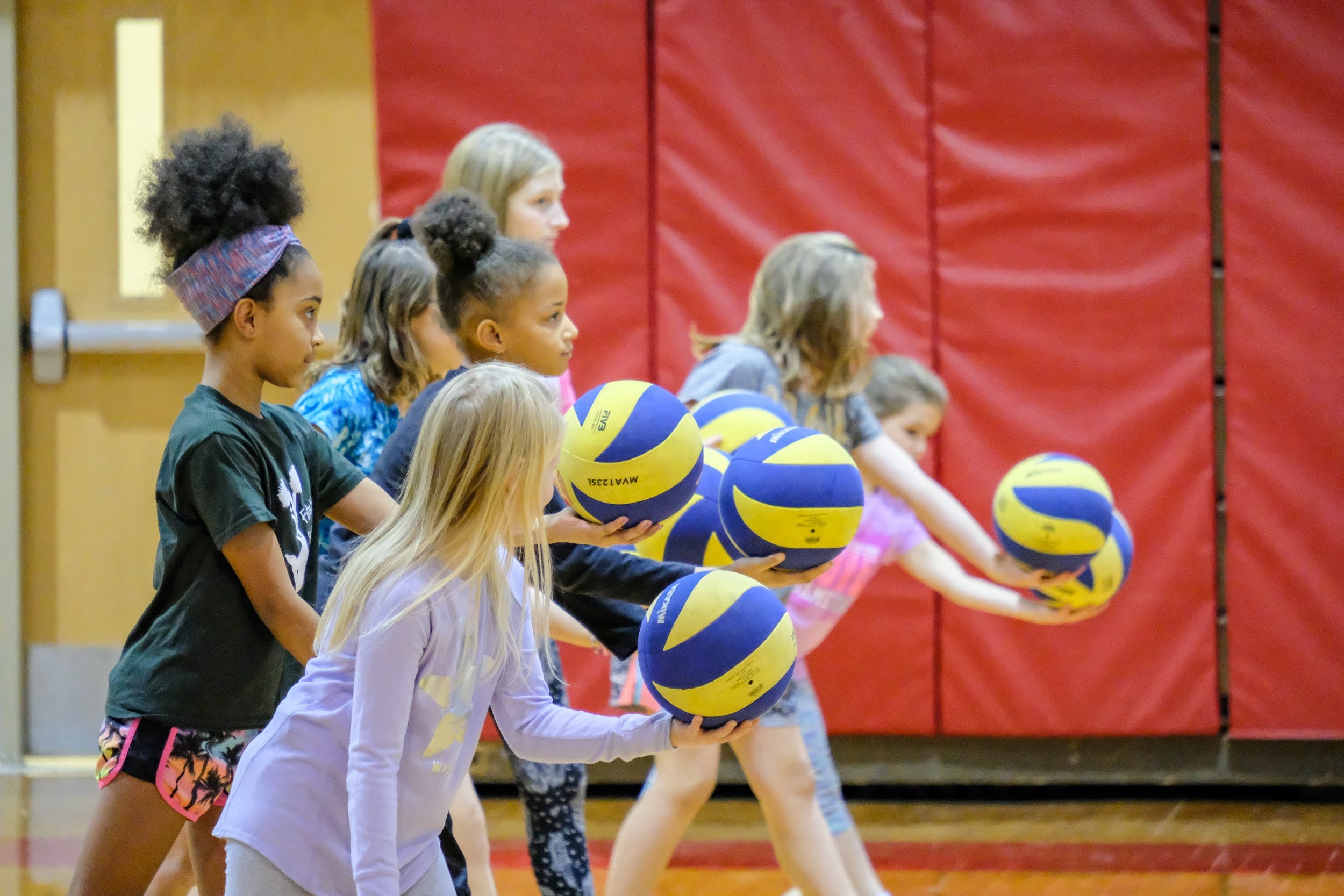 Youth participate in the Mini Moxie Volleyball program