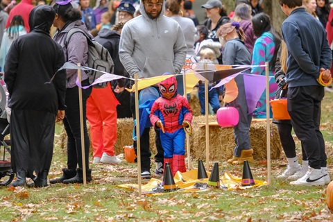 Fall themed games at Halloween Forest. 
