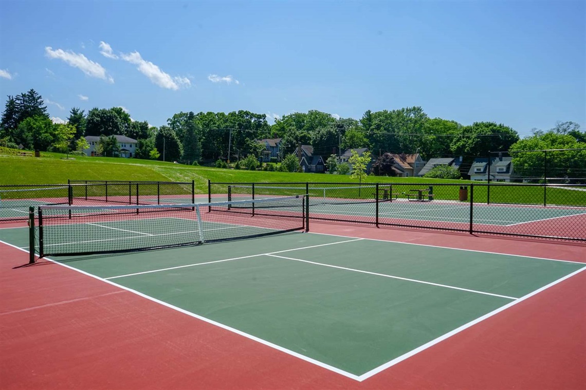 Tennis and pickle ball courts at Crane Park.