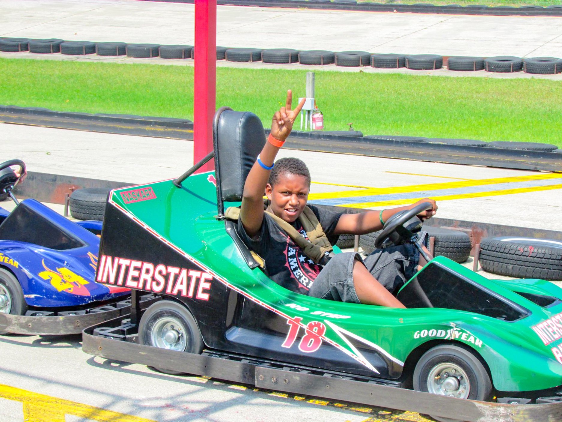 Camper go cart racing.