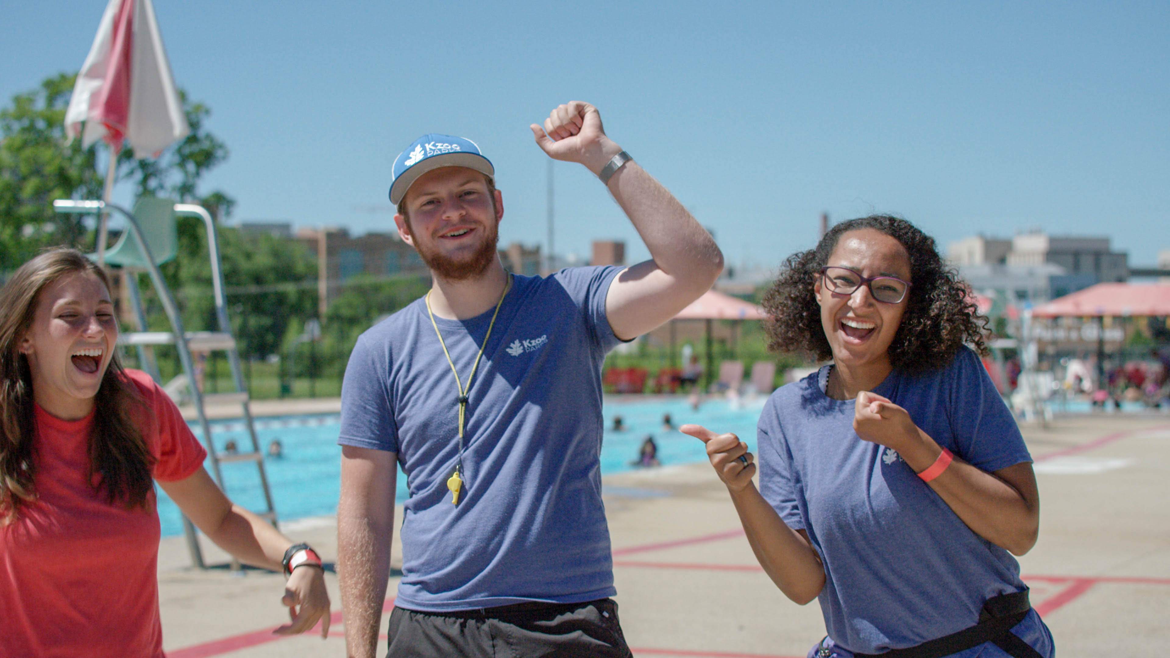 Kzoo Parks summer camp counselors at Kik Pool.