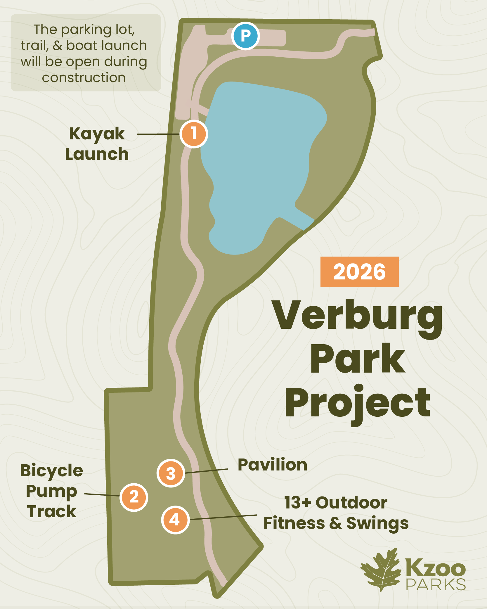 A map of the Verburg Park project improvements.